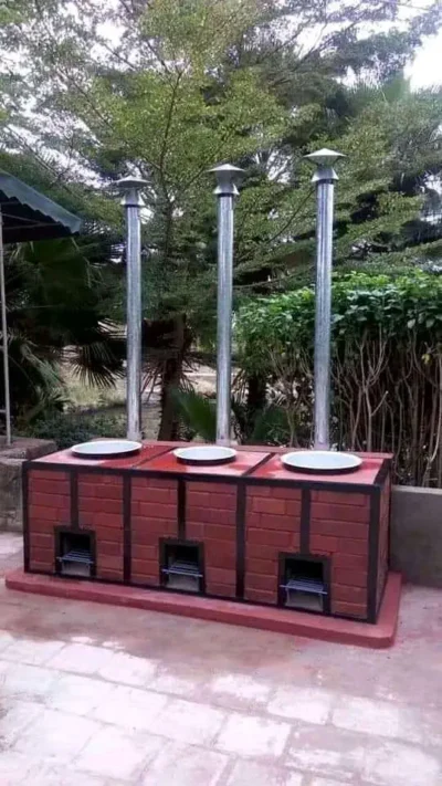 WhatsApp (9) (1) Triple Institutional Rocket Stove with Chimneys(Without Sufurias)
